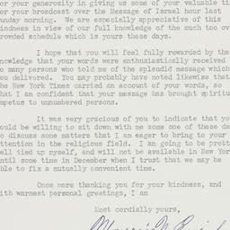 Letter: 1947 November 18