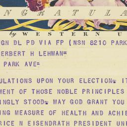 Telegram: 1950 November 9
