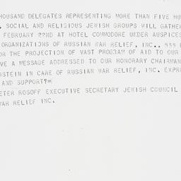 Telegram: 1942 February 12