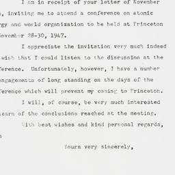 Letter: 1947 November 13