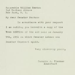 Letter: 1951 January 15