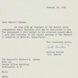Letter: 1950 January 30