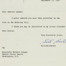 Letter: 1950 September 13