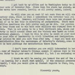 Letter: 1952 November 8