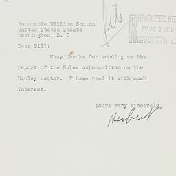 Letter: 1952 March 1
