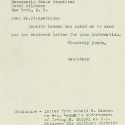 Letter: 1950 January 5