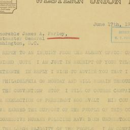 Telegram: 1936 June 17