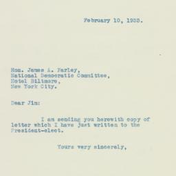 Letter: 1933 February 10