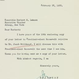 Letter: 1933 February 22