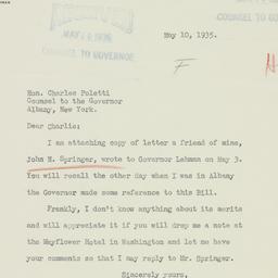 Letter: 1935 May 10