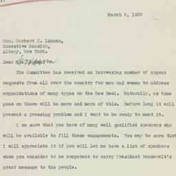 Letter: 1936 March 9