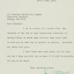 Letter: 1931 April 29
