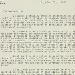 Letter: 1932 November 30