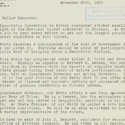 Letter: 1932 November 30
