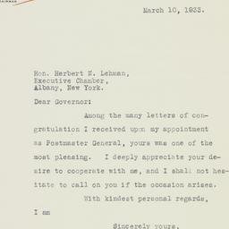 Letter: 1933 March 10