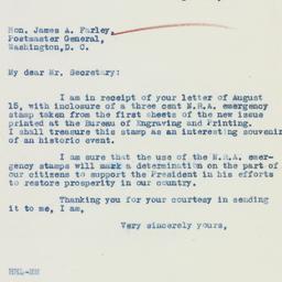 Letter: 1933 August 19