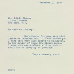 Letter: 1937 December 10
