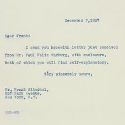Letter: 1937 December 7