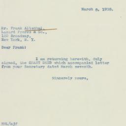Letter: 1938 March 8