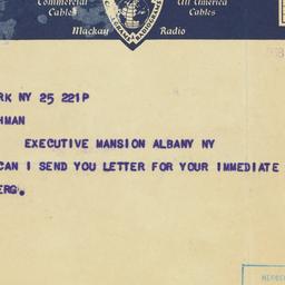 Telegram: 1938 October 25