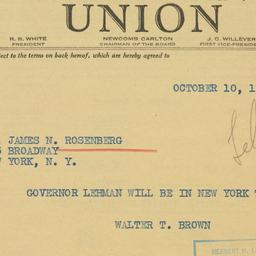 Telegram: 1940 October 10