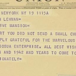 Telegram: 1941 December 19