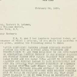 Letter: 1926 February 26