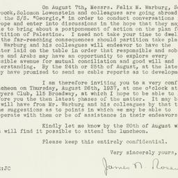 Letter: 1937 August 2
