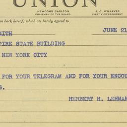 Telegram: 1939 June 21