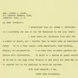 Letter: 1925 November 12