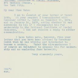 Letter: 1935 March 19