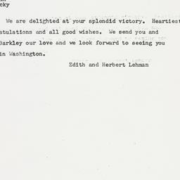 Telegram: 1954 November 3