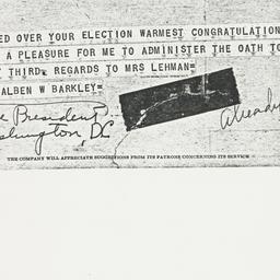 Telegram: 1949 November 9