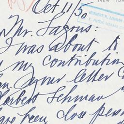 Letter: 1950 October 11