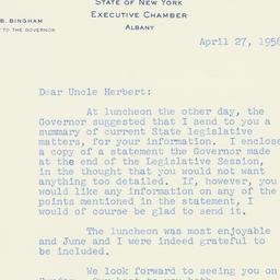 Letter: 1956 April 27