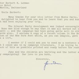 Letter: 1958 August 5