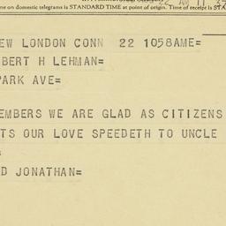 Telegram: 1956 August 22