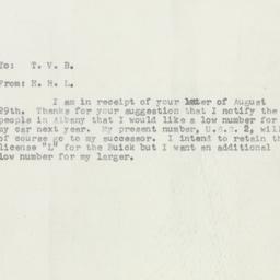 Memorandum: 1956 August 31