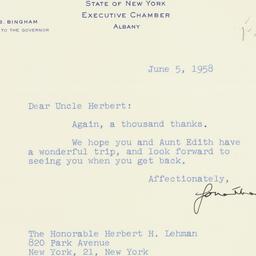 Letter: 1958 June 5