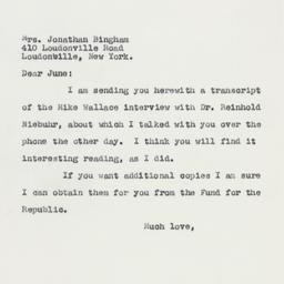 Letter: 1958 May 26