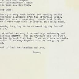 Letter: 1958 November 1
