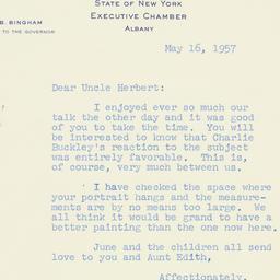 Letter: 1957 May 16