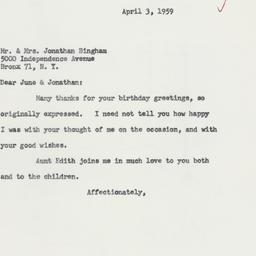 Letter: 1959 April 3