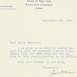 Letter: 1956 September 28