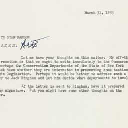 Memorandum: 1955 March 31