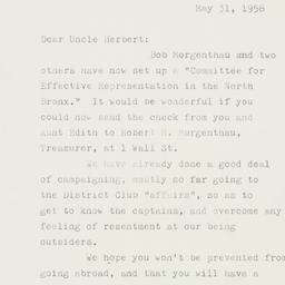 Letter: 1958 May 31