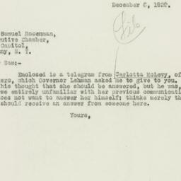 Letter: 1929 December 8