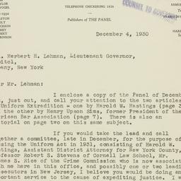 Letter: 1930 December 4