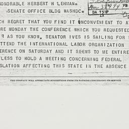 Telegram: 1953 May 20