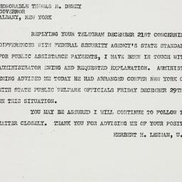 Telegram: 1950 December 28